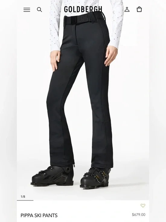 Goldbergh Pippa Black Boot-Cut Ski Pants NWT Size Small US 8. - Picture 1 of 7